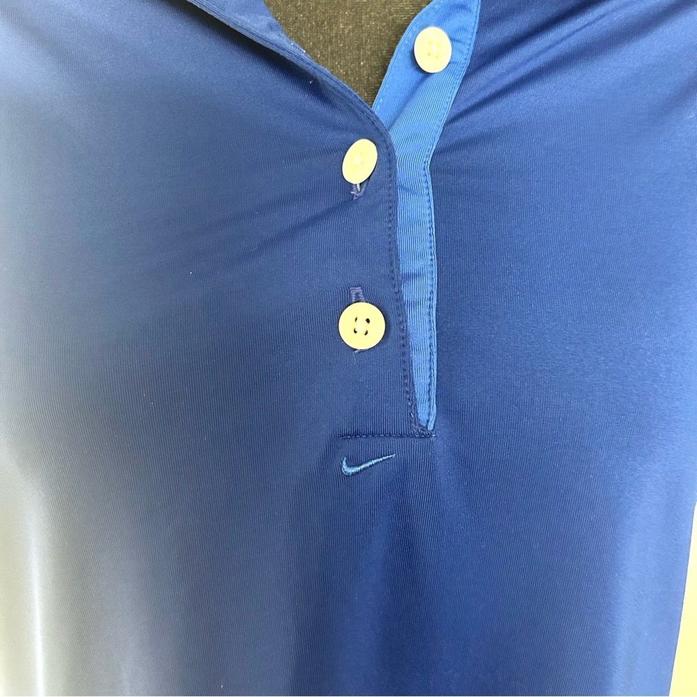 Nike Blue Button Down Polo Shirt Relaxed Fit - Picture 2 of 8
